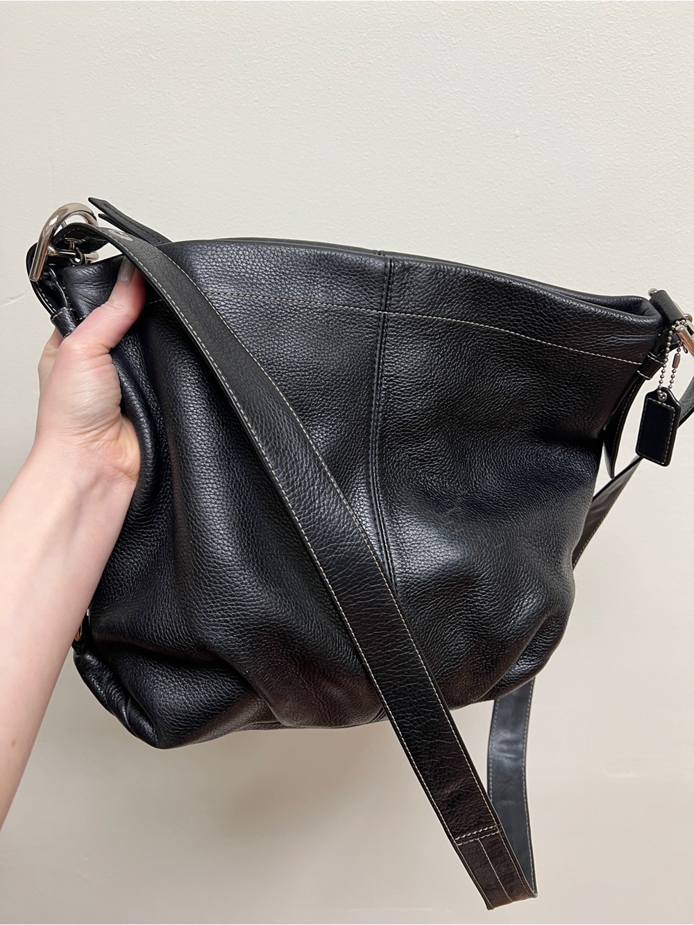 Coach Black Pebbled Leather Soho hobo Bag F15064
